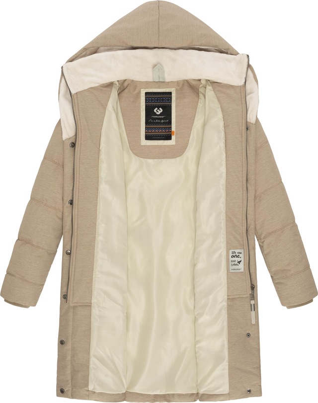 Ragwear Steppmantel »Natalka Cosy« wasserdichter Mantel mit flauschigem Kunstfell-Kragen