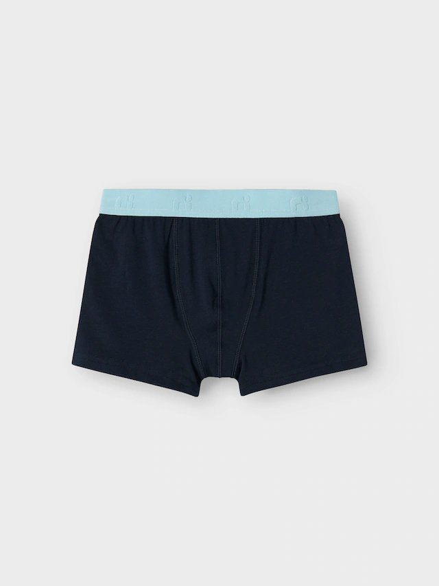 Name It Trunk »NKMBOXER für Jungen mit Logoschriftzug und weichem Bund« Packung, 5 Stk. eng, Jersey, aquamarine, angesetztes Bündchen