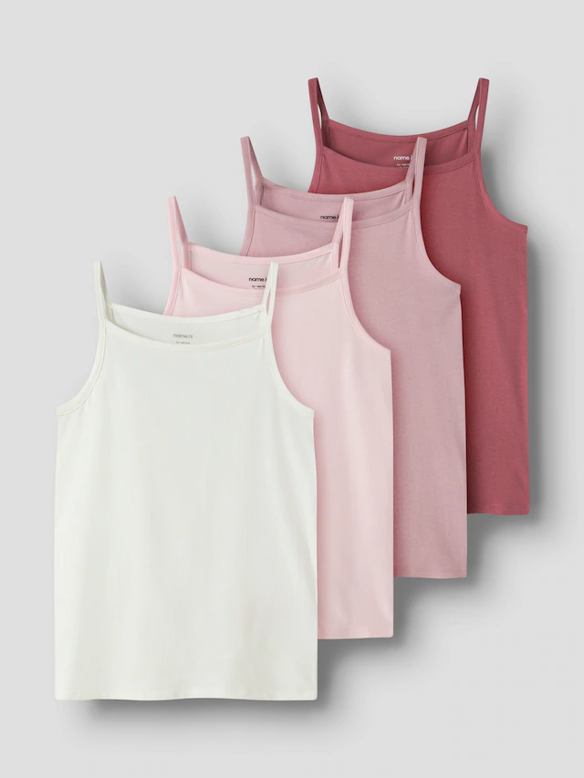 Name It Unterhemd »NKFSTRAP TOP 4P BLACK WHITE SOLID NOOS« Packung, 4 Stk.