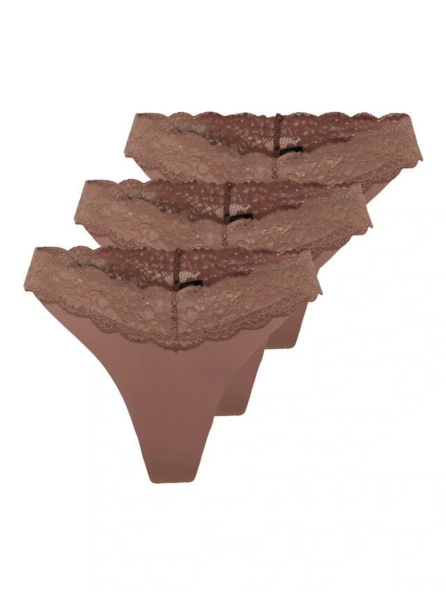 ONLY Tanga »ONLCHLOE LACE S.S THONG 3-PACK ACC« Packung, 3 Stk.