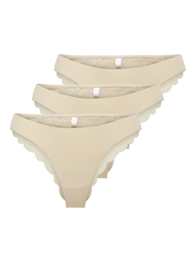 ONLY Brasilslip »ONLCHLOE LACE BRAZIL 3-PACK NOOS ACC« Packung, 3 Stk.