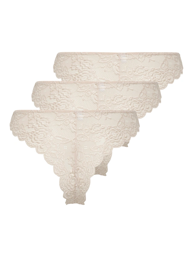 ONLY Brasilslip »ONLCHLOE LACE BRAZIL 3-PACK NOOS ACC« Packung, 3 Stk.