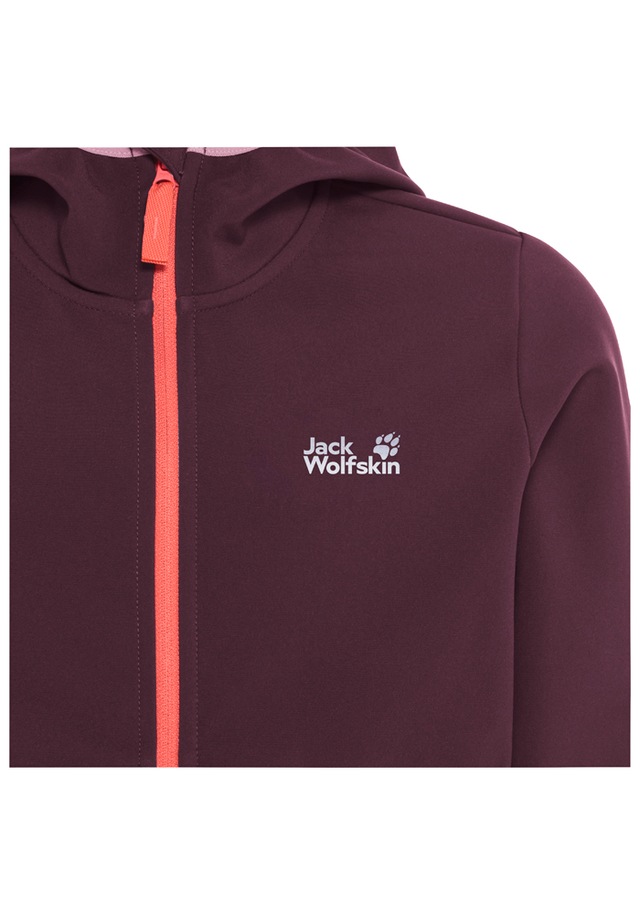 Jack Wolfskin Softshelljacke »FOURWINDS JACKET KIDS« mit Kapuze für Kinder, mit fest verbundener Kapuze, winddicht, gefüttert