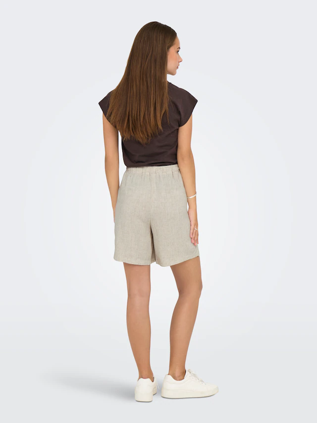 ONLY Shorts »ONLSIESTA MW PULL-UP LIN BL SHORTS NOOS« loose fit, Jersey, Viskosemischung, elastischer Bund, unifarben