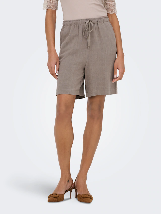 ONLY Shorts »ONLSIESTA MW PULL-UP LIN BL SHORTS NOOS« loose fit, Jersey, Viskosemischung, elastischer Bund, unifarben