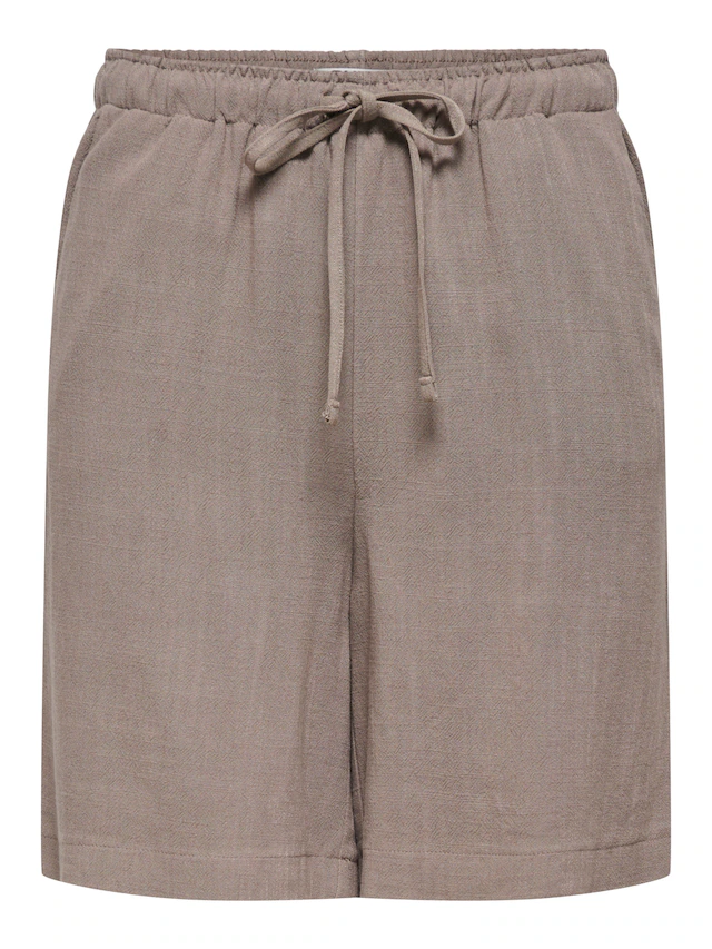 ONLY Shorts »ONLSIESTA MW PULL-UP LIN BL SHORTS NOOS« loose fit, Jersey, Viskosemischung, elastischer Bund, unifarben