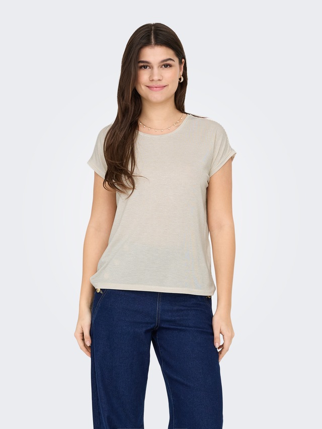 ONLY Kurzarmshirt »ONLCLAUDIA S/S GLITTER STRIPE TOP JRS«