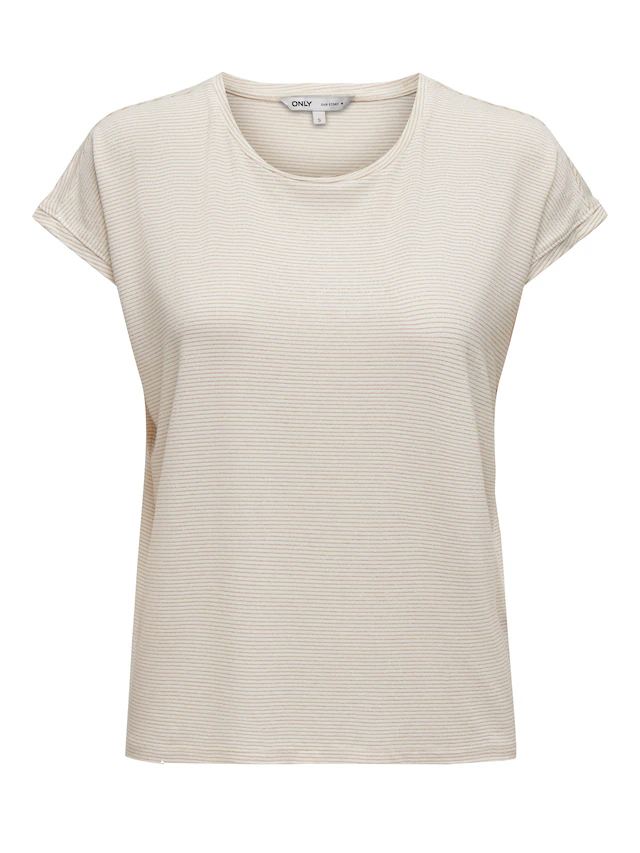 ONLY Kurzarmshirt »ONLCLAUDIA S/S GLITTER STRIPE TOP JRS«
