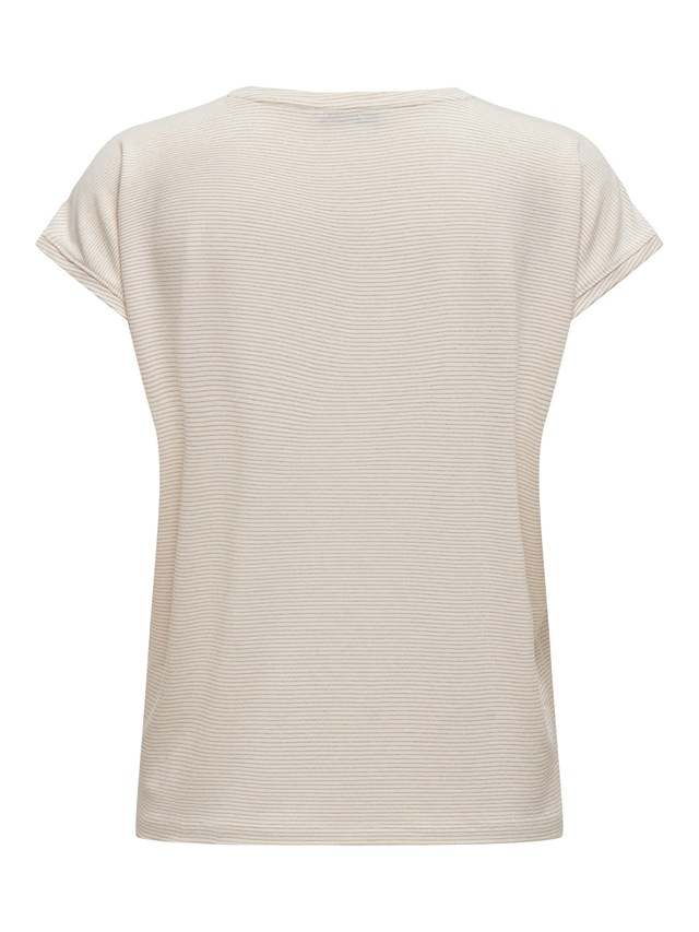 ONLY Kurzarmshirt »ONLCLAUDIA S/S GLITTER STRIPE TOP JRS«