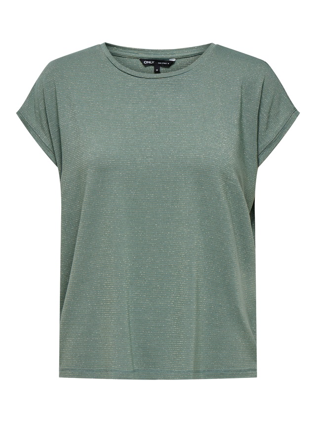 ONLY Kurzarmshirt »ONLCLAUDIA S/S GLITTER STRIPE TOP JRS«