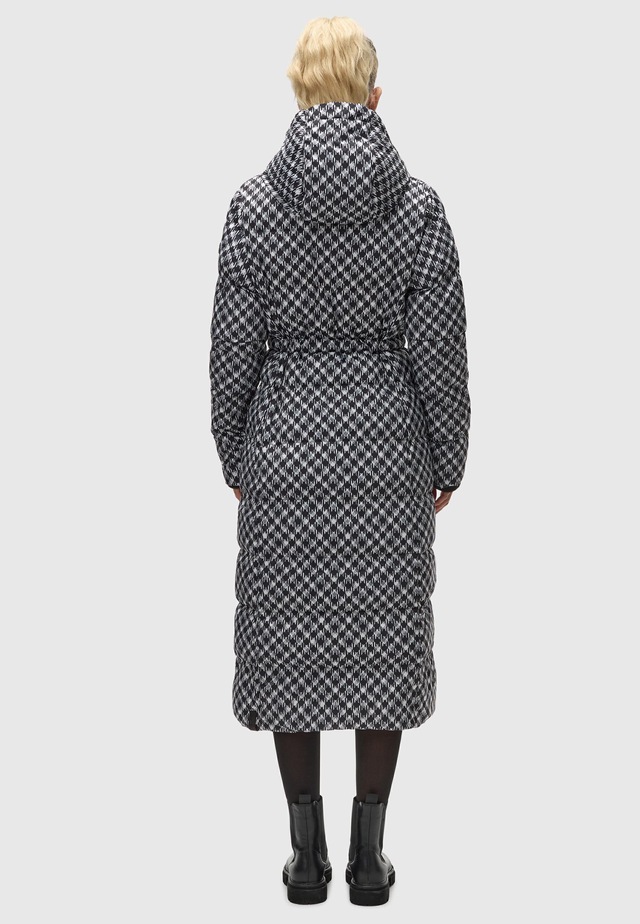 Ragwear Steppmantel »Niara Long Print« wasserdichter Mantel mit angesagtem Hahnentritt Muster