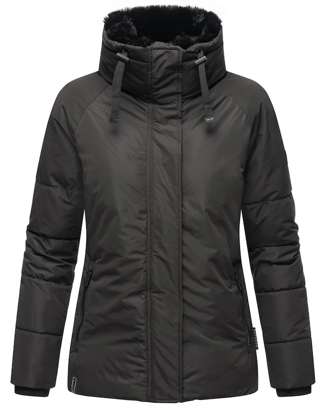 Navahoo Winterjacke »Frostii XIV« ohne Kapuze modische Damen Winter Steppjacke mit Kunstfellkragen