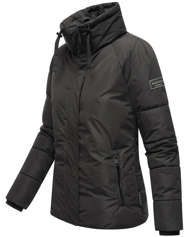 Navahoo Winterjacke »Frostii XIV« ohne Kapuze modische Damen Winter Steppjacke mit Kunstfellkragen