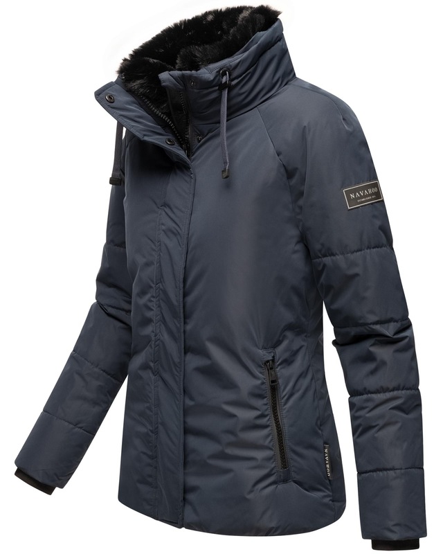 Navahoo Winterjacke »Frostii XIV« ohne Kapuze modische Damen Winter Steppjacke mit Kunstfellkragen
