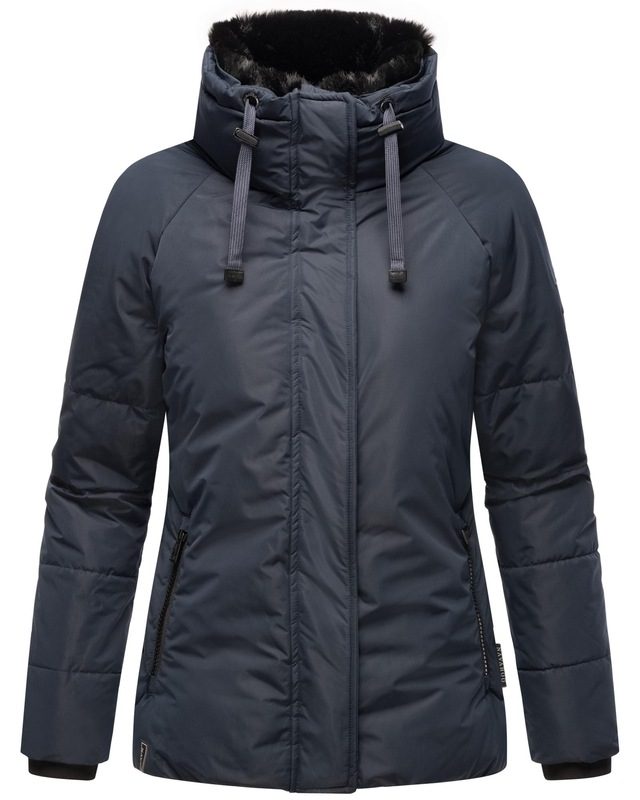Navahoo Winterjacke »Frostii XIV« ohne Kapuze modische Damen Winter Steppjacke mit Kunstfellkragen