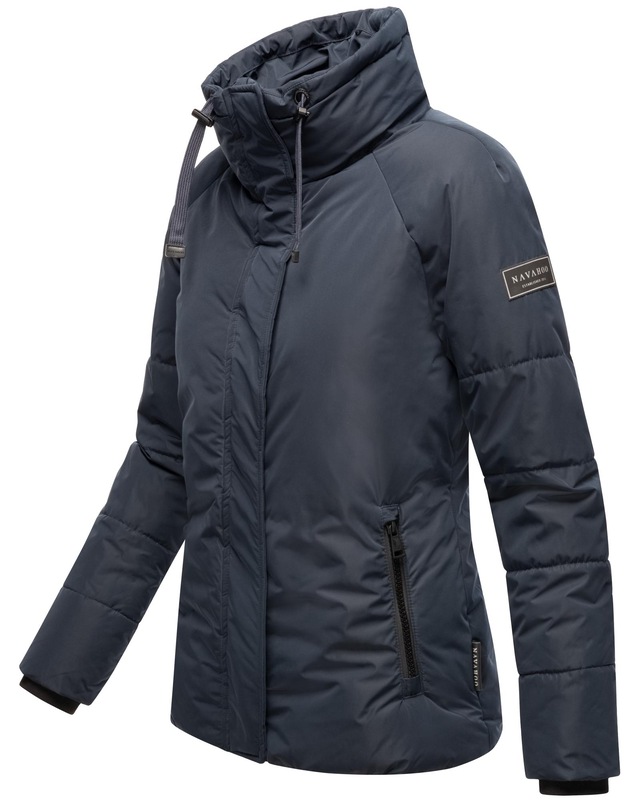 Navahoo Winterjacke »Frostii XIV« ohne Kapuze modische Damen Winter Steppjacke mit Kunstfellkragen