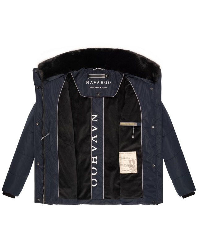 Navahoo Winterjacke »Frostii XIV« ohne Kapuze modische Damen Winter Steppjacke mit Kunstfellkragen