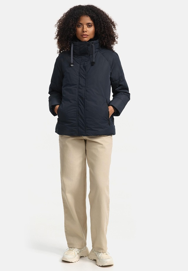Navahoo Winterjacke »Frostii XIV« ohne Kapuze modische Damen Winter Steppjacke mit Kunstfellkragen