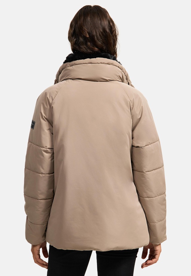 Navahoo Winterjacke »Frostii XIV« ohne Kapuze modische Damen Winter Steppjacke mit Kunstfellkragen