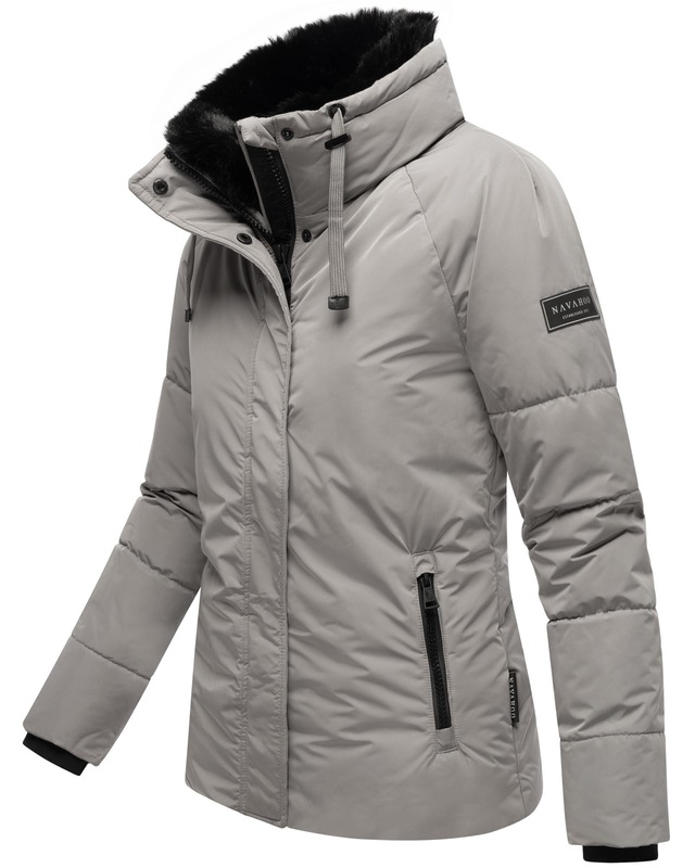 Navahoo Winterjacke »Frostii XIV« ohne Kapuze modische Damen Winter Steppjacke mit Kunstfellkragen