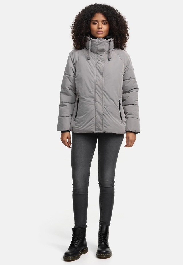Navahoo Winterjacke »Frostii XIV« ohne Kapuze modische Damen Winter Steppjacke mit Kunstfellkragen
