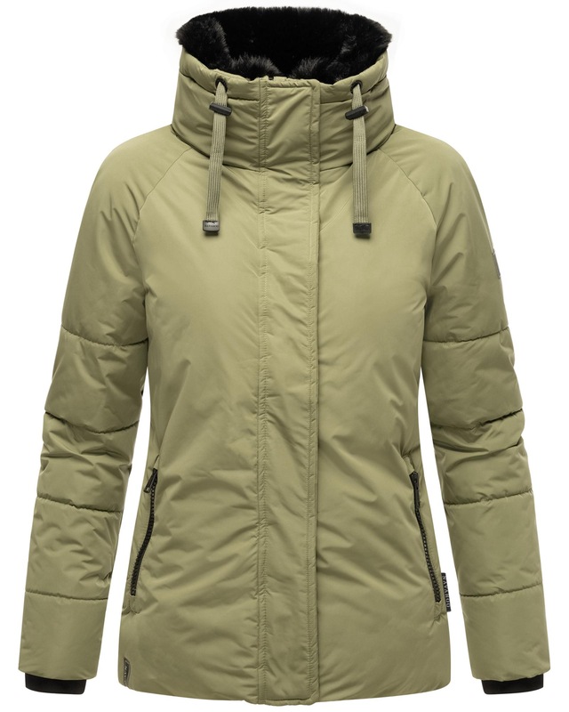 Navahoo Winterjacke »Frostii XIV« ohne Kapuze modische Damen Winter Steppjacke mit Kunstfellkragen