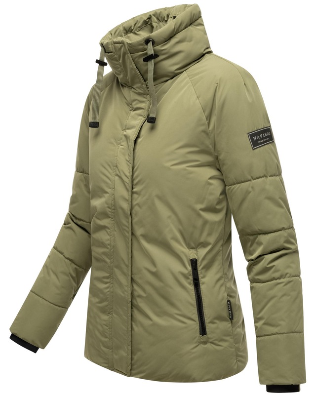 Navahoo Winterjacke »Frostii XIV« ohne Kapuze modische Damen Winter Steppjacke mit Kunstfellkragen