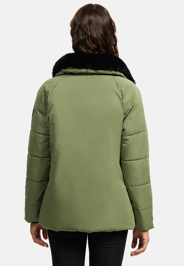 Navahoo Winterjacke »Frostii XIV« ohne Kapuze modische Damen Winter Steppjacke mit Kunstfellkragen