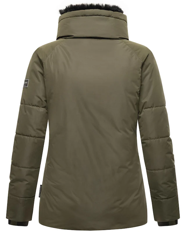 Navahoo Winterjacke »Frostii XIV« ohne Kapuze modische Damen Winter Steppjacke mit Kunstfellkragen