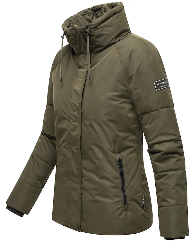 Navahoo Winterjacke »Frostii XIV« ohne Kapuze modische Damen Winter Steppjacke mit Kunstfellkragen