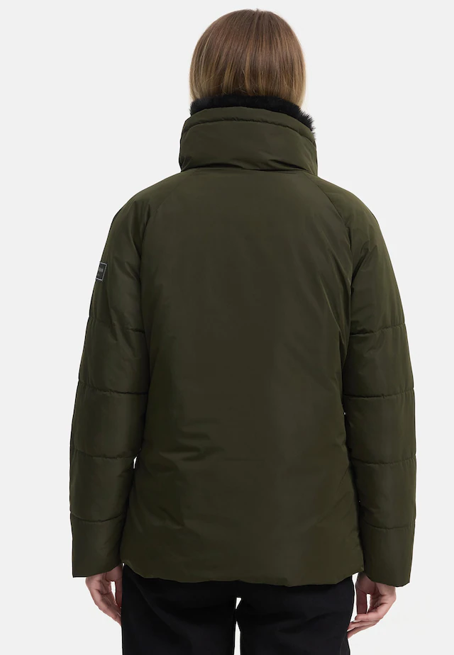 Navahoo Winterjacke »Frostii XIV« ohne Kapuze modische Damen Winter Steppjacke mit Kunstfellkragen