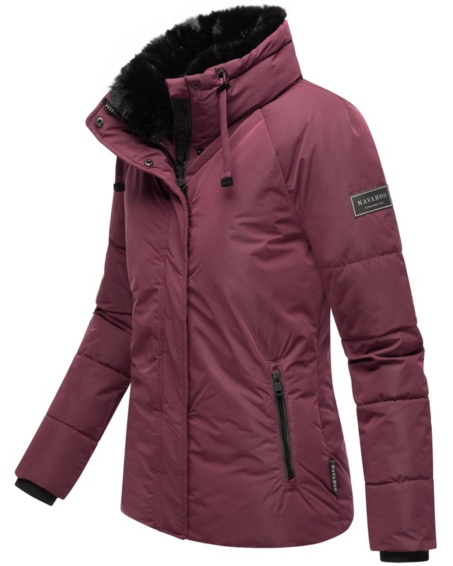 Navahoo Winterjacke »Frostii XIV« ohne Kapuze modische Damen Winter Steppjacke mit Kunstfellkragen