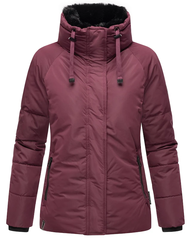 Navahoo Winterjacke »Frostii XIV« ohne Kapuze modische Damen Winter Steppjacke mit Kunstfellkragen