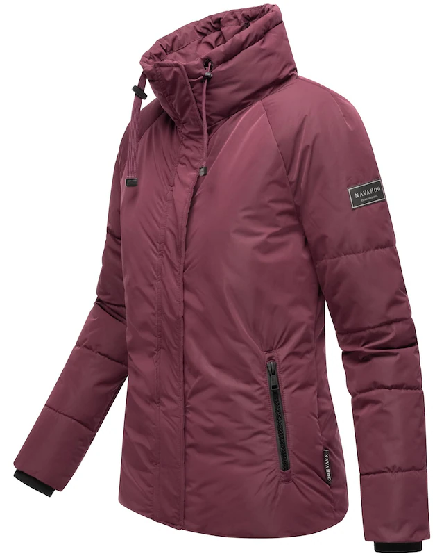 Navahoo Winterjacke »Frostii XIV« ohne Kapuze modische Damen Winter Steppjacke mit Kunstfellkragen