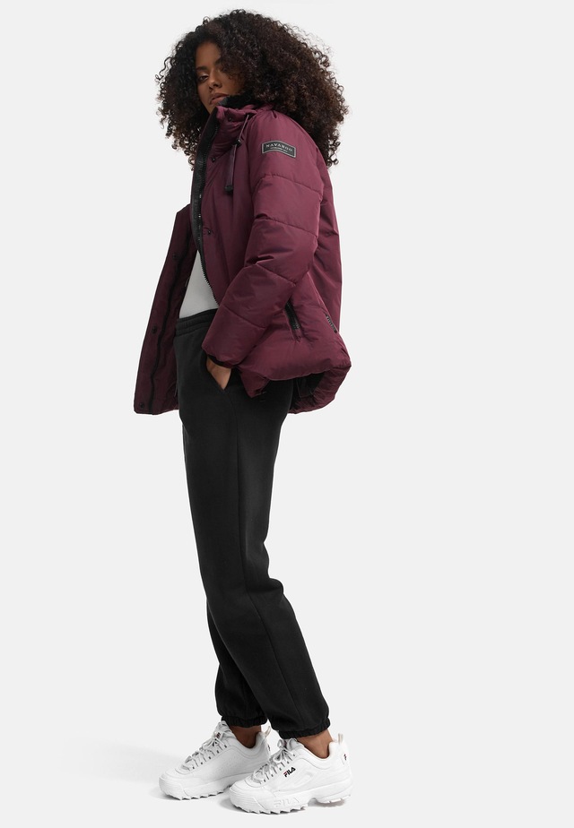 Navahoo Winterjacke »Frostii XIV« ohne Kapuze modische Damen Winter Steppjacke mit Kunstfellkragen