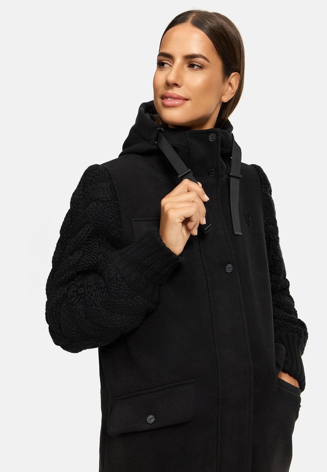 Navahoo Kurzmantel »Knit Babe 14« Weicher Übergangsmantel mit gestrickten Ärmeln