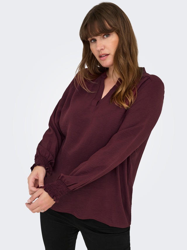ONLY CARMAKOMA Shirtbluse »CARMETTA LIFE V-NECK TOP WVN NOOS« Kunstfaser, regular fit