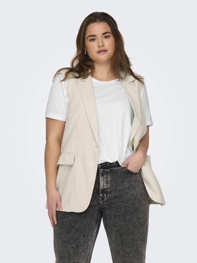 ONLY CARMAKOMA Kurzarmshirt »CARMOSTER S/S FOLD UP TOP JRS NOOS« Materialmix, regular fit