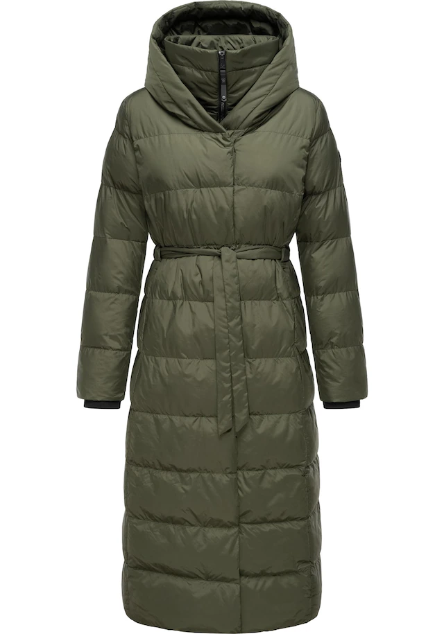 Ragwear Steppmantel »Niara Long« Gesteppter langer Damen Mantel mit Bindeband