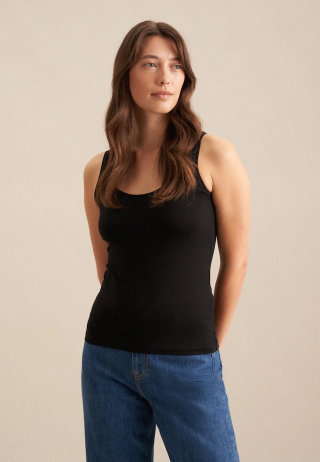 seidensticker Shirttop »Schwarze Rose« Ohne Arm Rundhals Uni