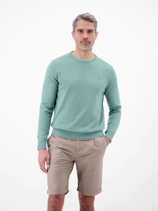 LERROS Strickpullover »Herren Strickpullover aus Baumwolle mit Crewneck Ausschnitt« Weicher Strick-Pullover, Rundhalsausschnitt, lange Ärmel, pflegeleicht