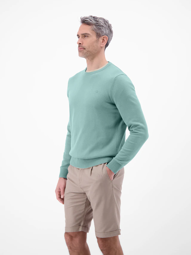 LERROS Strickpullover »Herren Strickpullover aus Baumwolle mit Crewneck Ausschnitt« Weicher Strick-Pullover, Rundhalsausschnitt, lange Ärmel, pflegeleicht