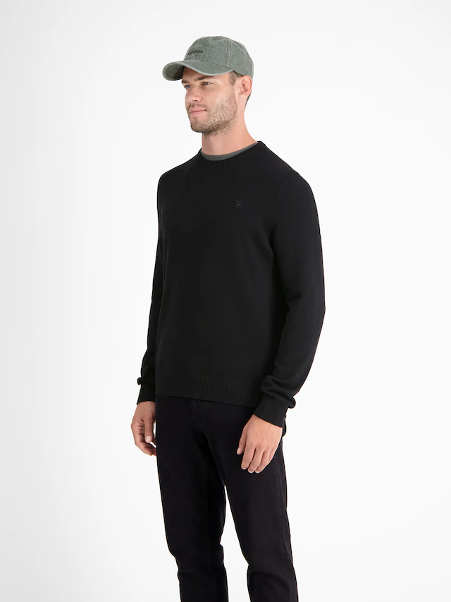 LERROS Strickpullover »Herren Strickpullover aus Baumwolle mit Crewneck Ausschnitt« Weicher Strick-Pullover, Rundhalsausschnitt, lange Ärmel, pflegeleicht