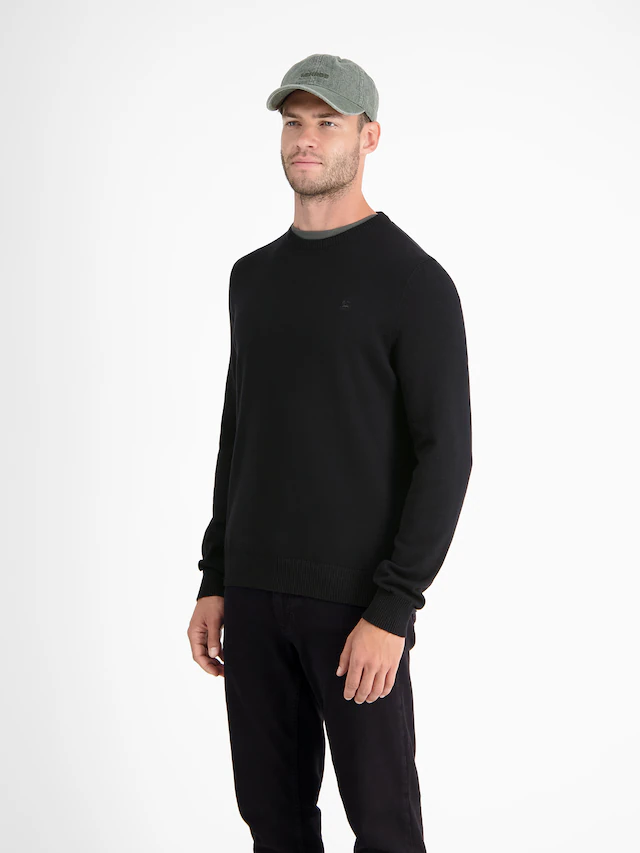 LERROS Strickpullover »Herren Strickpullover aus Baumwolle mit Crewneck Ausschnitt« Weicher Strick-Pullover, Rundhalsausschnitt, lange Ärmel, pflegeleicht
