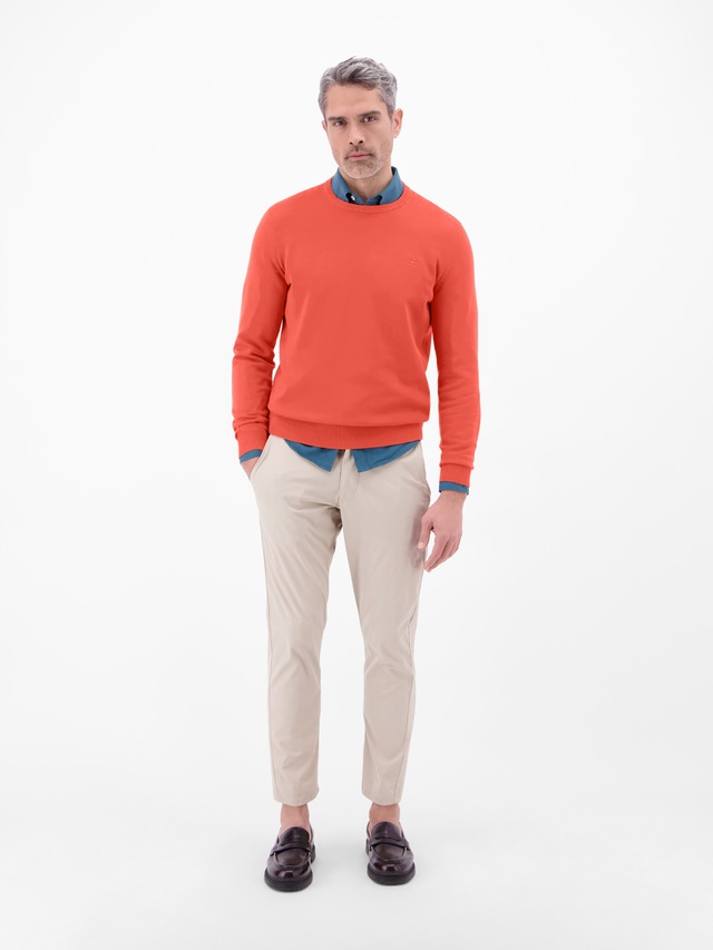 LERROS Strickpullover »Herren Strickpullover aus Baumwolle mit Crewneck Ausschnitt« Weicher Strick-Pullover, Rundhalsausschnitt, lange Ärmel, pflegeleicht