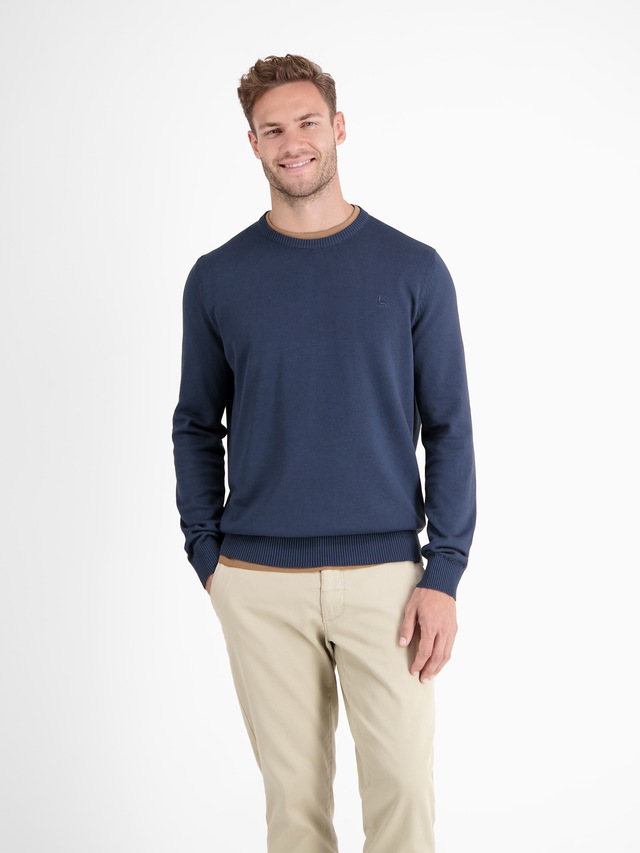 LERROS Strickpullover »Herren Strickpullover aus Baumwolle mit Crewneck Ausschnitt« Weicher Strick-Pullover, Rundhalsausschnitt, lange Ärmel, pflegeleicht