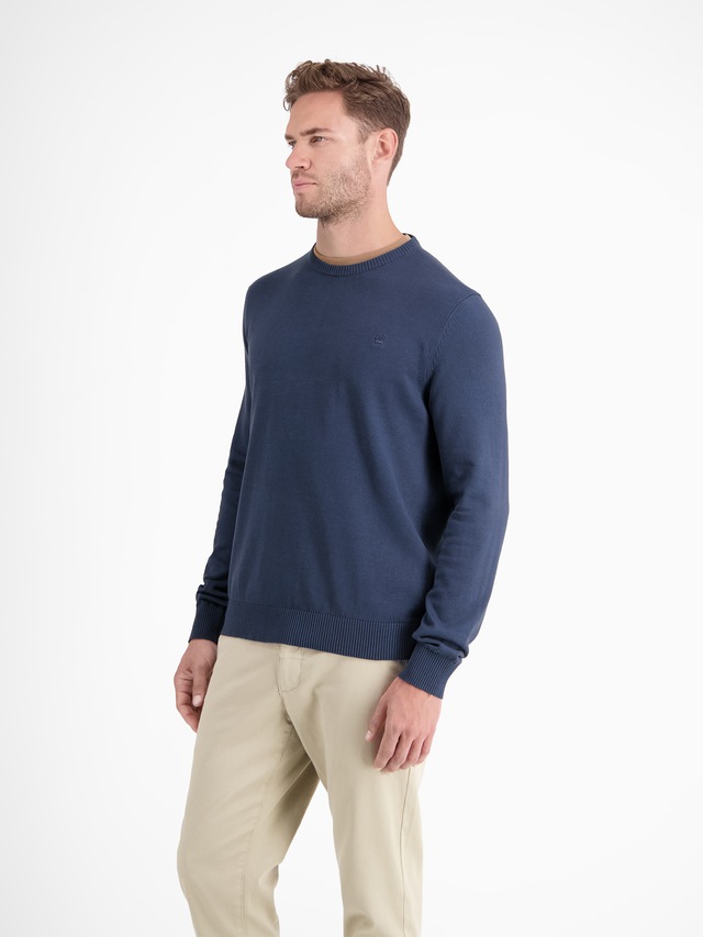 LERROS Strickpullover »Herren Strickpullover aus Baumwolle mit Crewneck Ausschnitt« Weicher Strick-Pullover, Rundhalsausschnitt, lange Ärmel, pflegeleicht