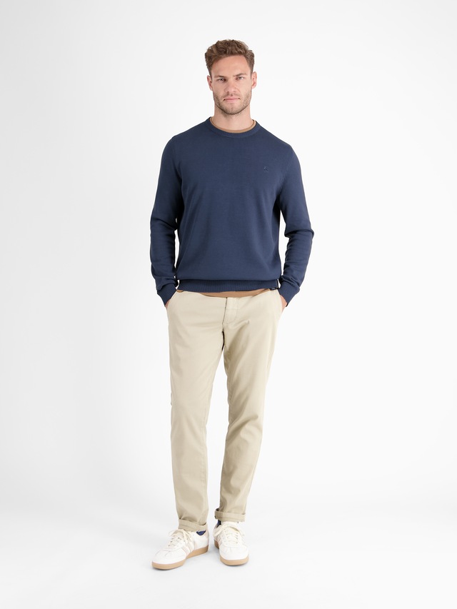 LERROS Strickpullover »Herren Strickpullover aus Baumwolle mit Crewneck Ausschnitt« Weicher Strick-Pullover, Rundhalsausschnitt, lange Ärmel, pflegeleicht
