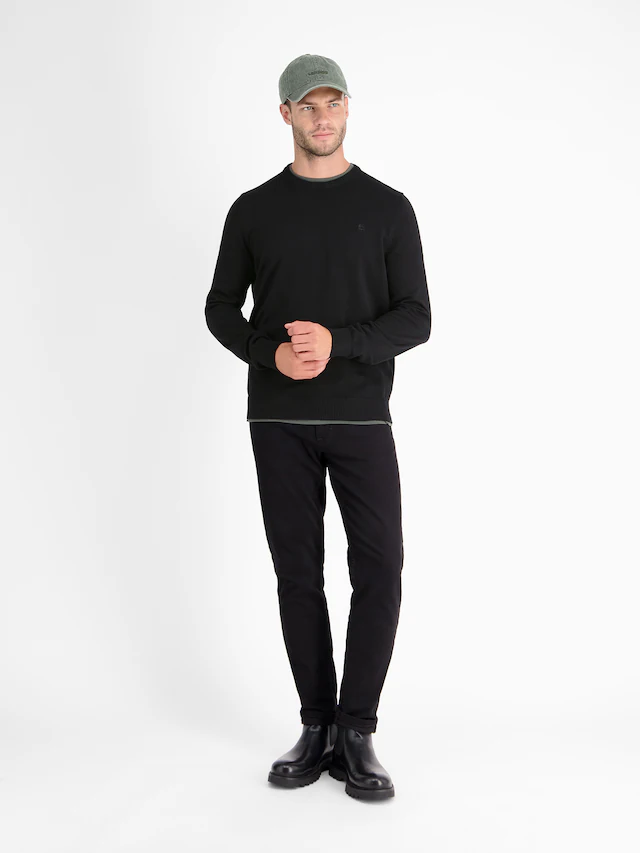 LERROS Strickpullover »Herren Strickpullover aus Baumwolle mit Crewneck Ausschnitt« Weicher Strick-Pullover, Rundhalsausschnitt, lange Ärmel, pflegeleicht