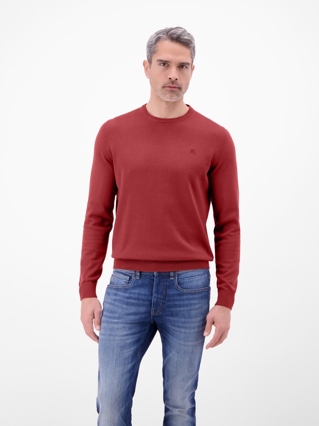 LERROS Strickpullover »Herren Strickpullover aus Baumwolle mit Crewneck Ausschnitt« Weicher Strick-Pullover, Rundhalsausschnitt, lange Ärmel, pflegeleicht